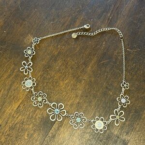 Touchstone Crystals Swarovski  Floral Garden Variety Necklace Blue & Green